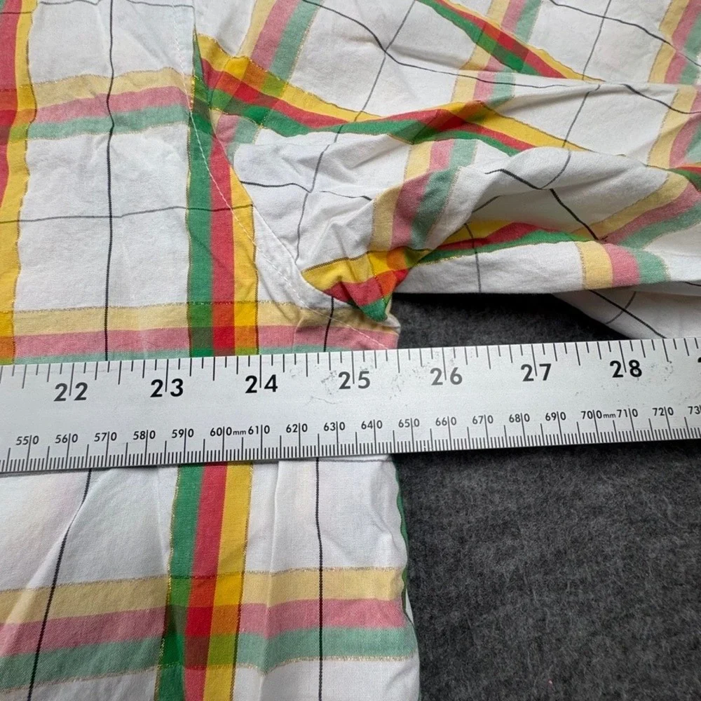 South Pole XXL Button Up Shirt Plaid White‎ Green Red Short Sleeve Mens